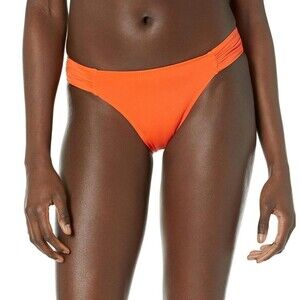 Essentials Women’s Bikini Bottom Orange US XL Ruched Side Swimwear